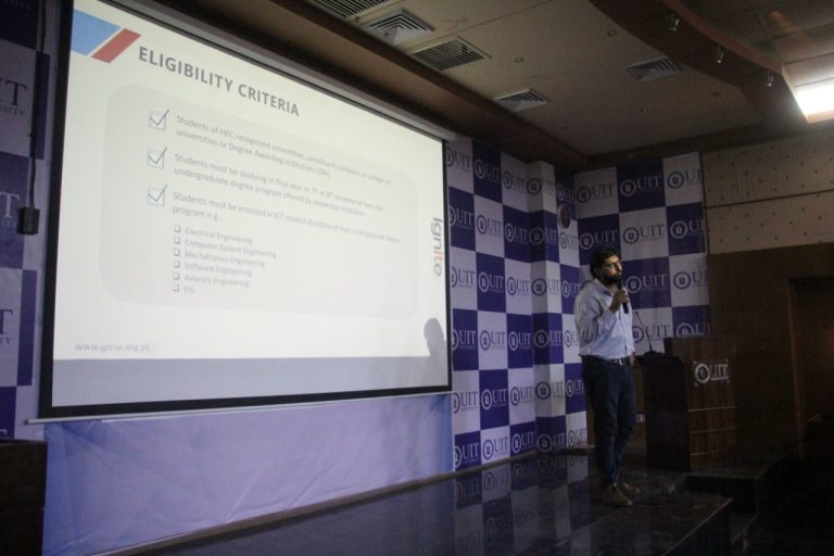 DEPUTY MANAGER MONITORING IGNITE – NATIONAL TECHNOLOGY FUND ISLAMABAD, MUHAMMAD JEHANZEB SHAHID VISITED UIT UNIVERSITY