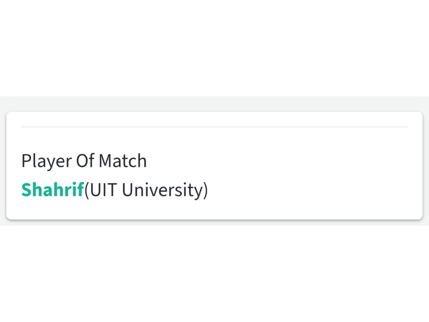 Individual Match with FAST University